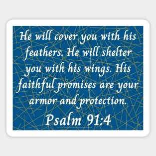 Bible Verse Psalm 91:4 Magnet